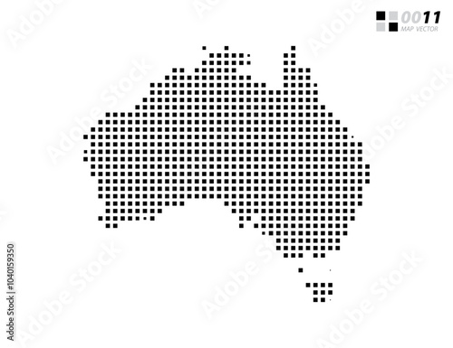 Vector abstract pixel black of Australia map. Organized in layers for easy editing.