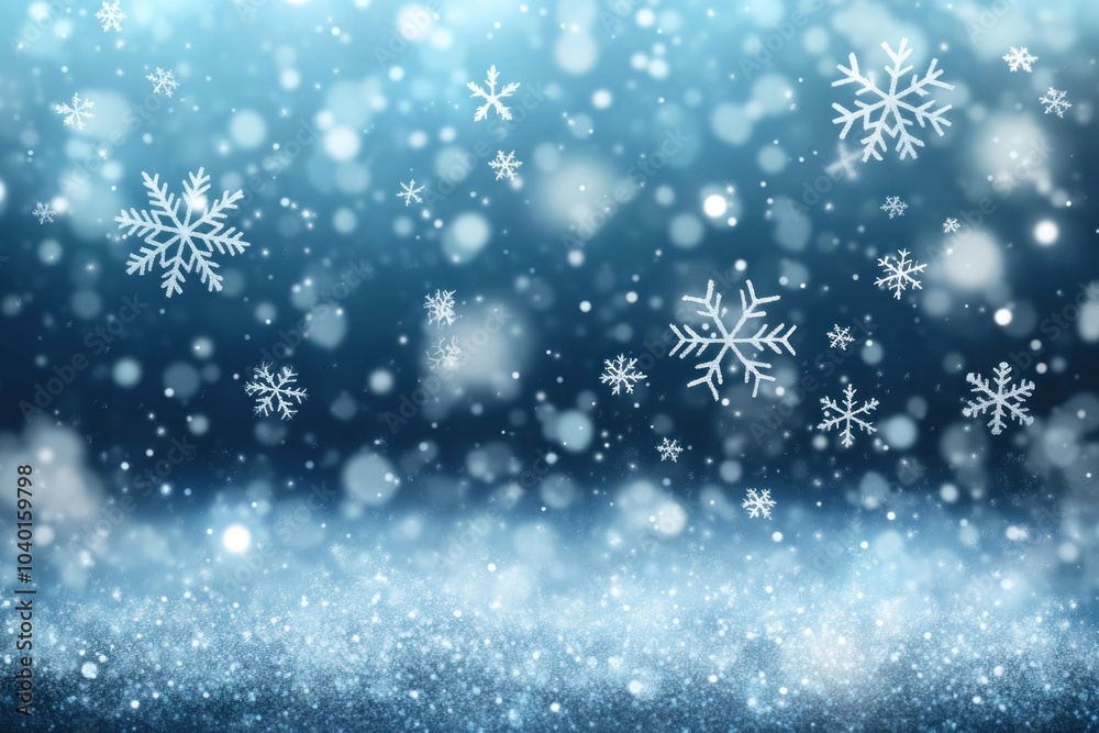 Snowflakes falling background holiday.