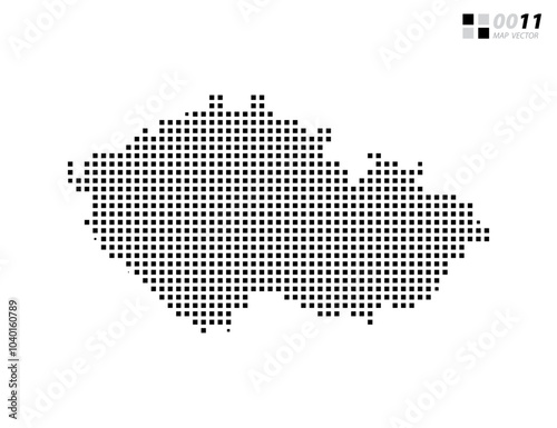Vector abstract pixel black of Czech Republic map. Organized in layers for easy editing.