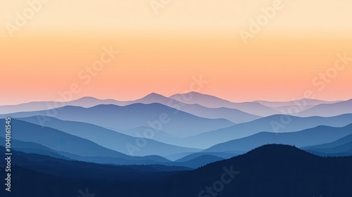 Scenic view of the Appalachian Mountains at dawn, with ample space for text