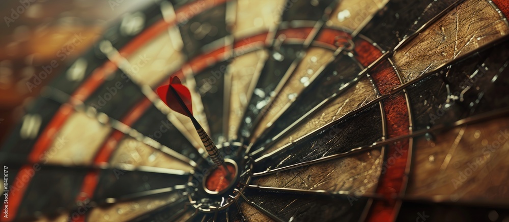 A dart board with arrows on it providing a game of precision and accuracy creating a striking visual with a captivating copy space image an antique pastime transformed into a modern spectacle
