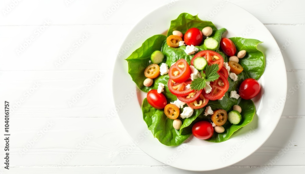 Fresh and vibrant salad ready to be savored Fresh and vibrant salad ready to be savored