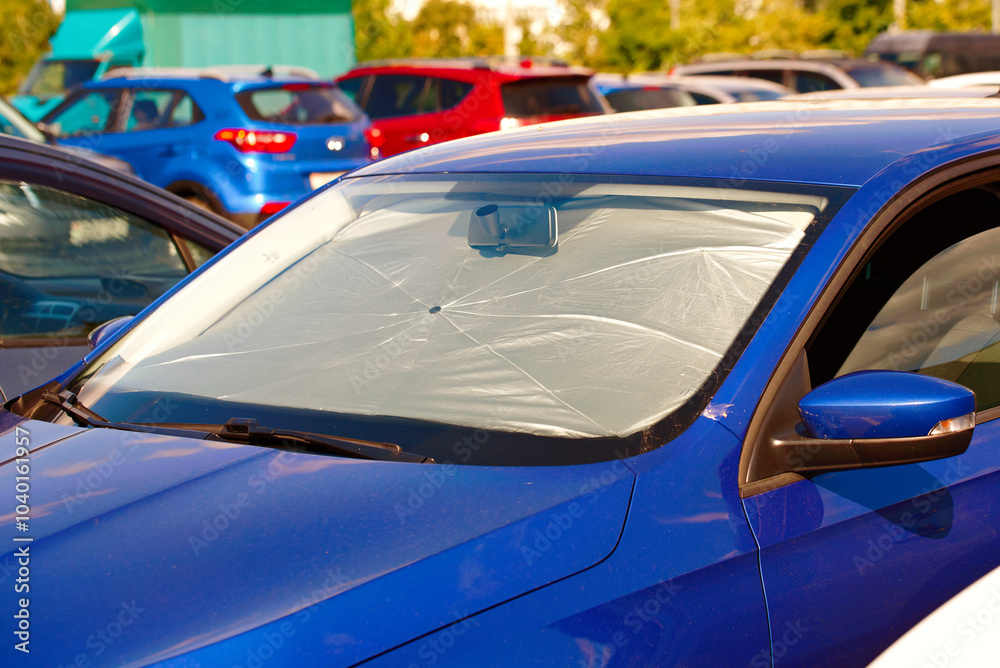 Foldable car windshield sunshade, protect the vehicle's interior from harmful UV rays, enhancing comfort and extending dashboard life. Full coverage protection from sunlight and UV exposure