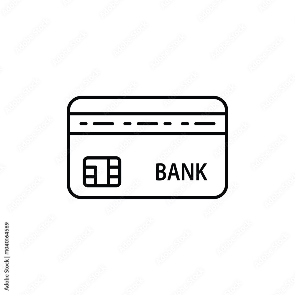 Credit Card Line Icon. Credit Card Related Vector Line Icon.