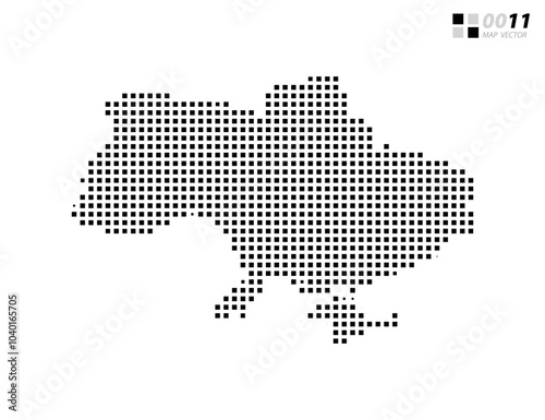 Vector abstract pixel black of Ukraine map. Organized in layers for easy editing.