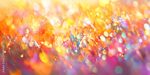 Colorful abstract background with vibrant hues and bokeh effects creating a dreamy and enchanting atmosphere filled with light and warmth