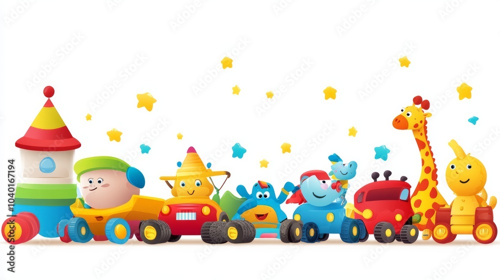 Fototapeta premium toys on white background