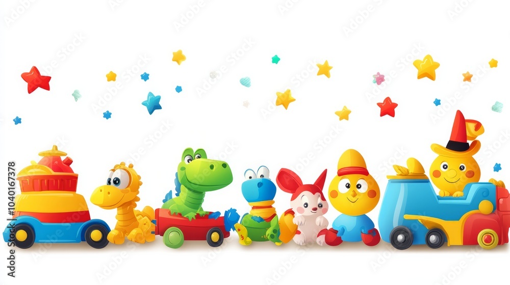 Fototapeta premium toys on white background