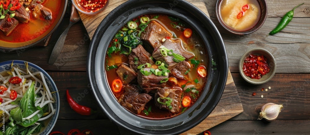 Indonesian clear soups like beef ribs or oxtails with copy space images are ideal for recipes articles catalogs or any commercial use