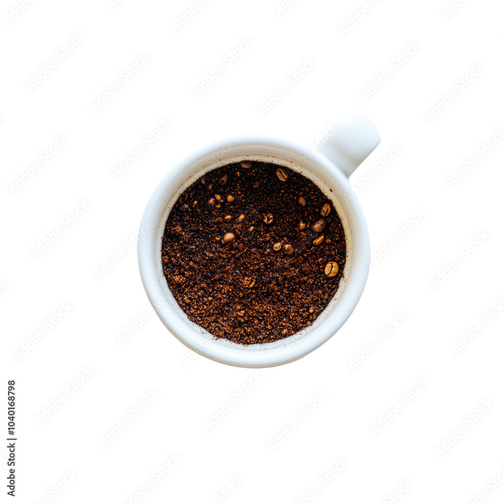 Ground Coffee in a White Mug Ground Coffee in a White Mug