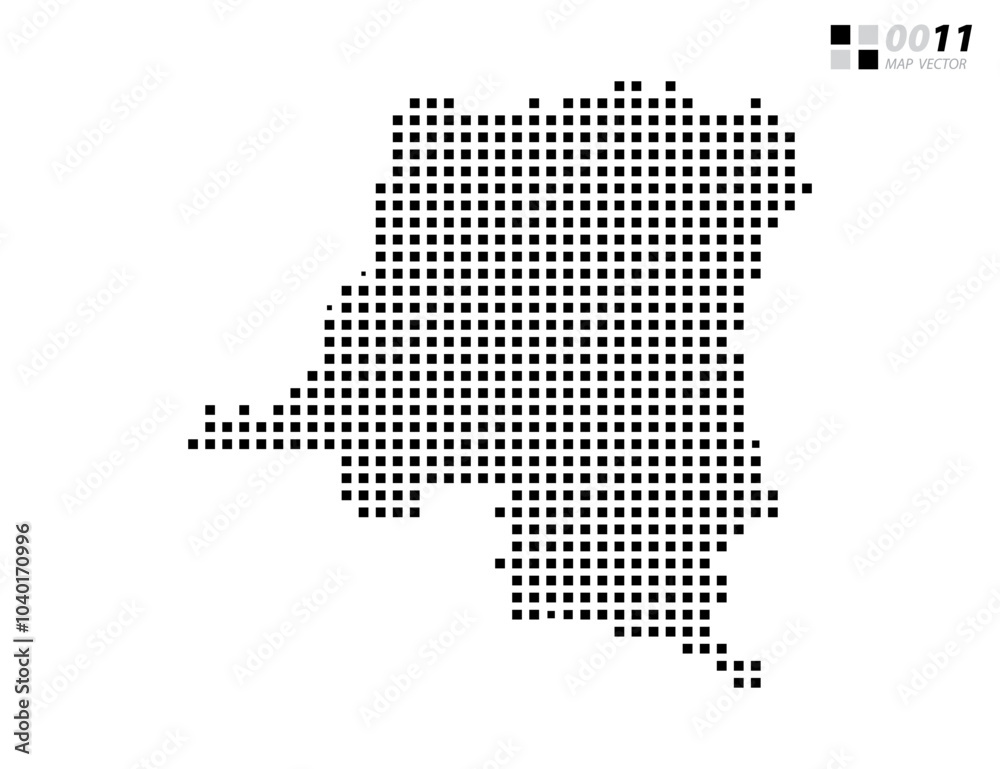 Fototapeta premium Vector abstract pixel black of Congo map. Organized in layers for easy editing.