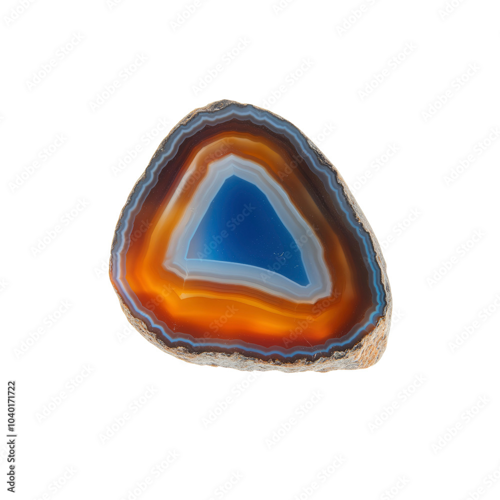 Agate Slice with Blue and Orange Bands Agate Slice with Blue and Orange Bands