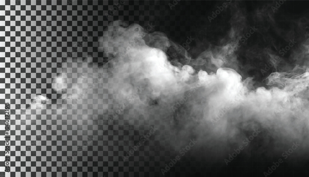 PSD Fog or smoke isolated transparent background. White cloudiness, mist, smog, dust, vapor PNG 34