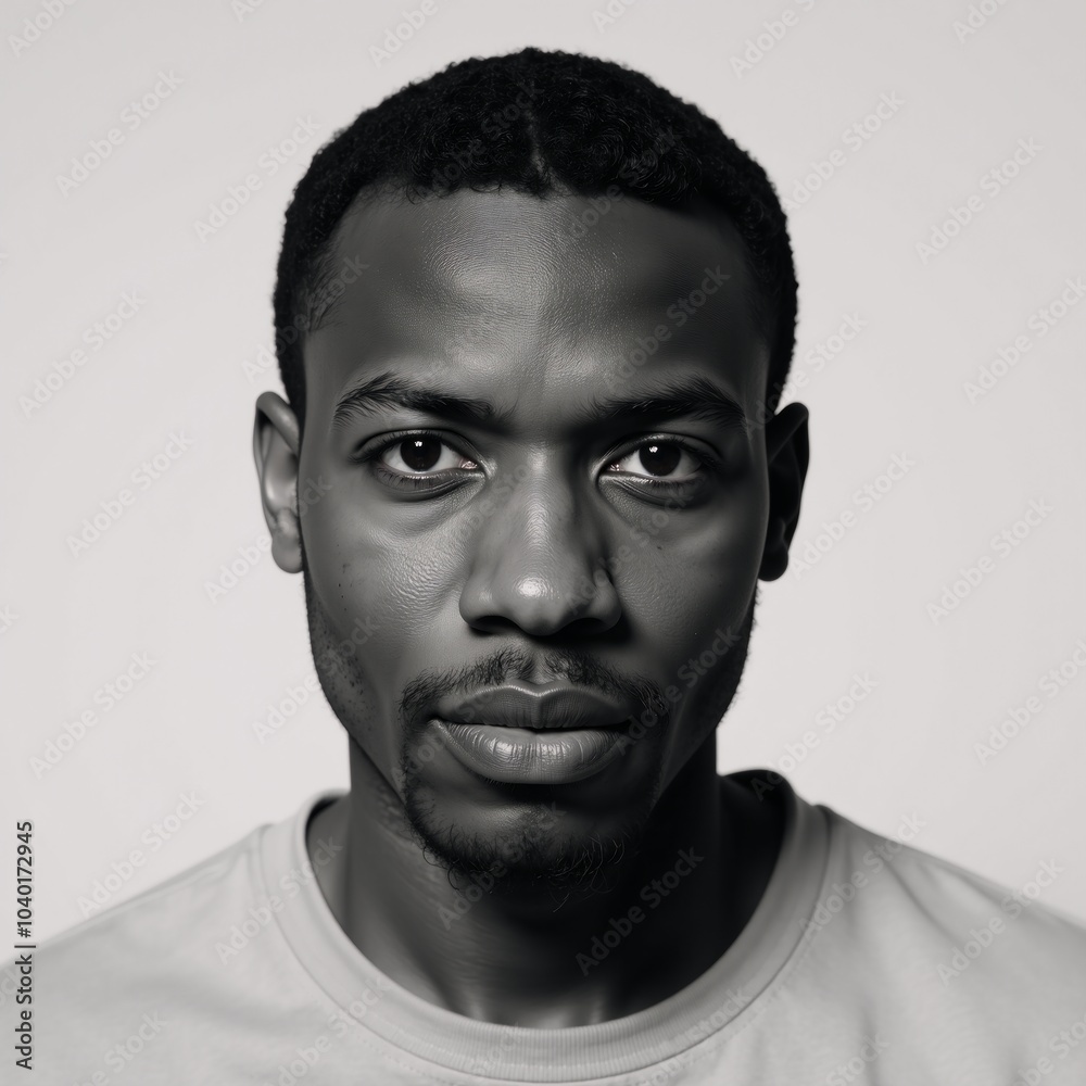Obraz premium Black African American Man portraying depression concept with a melancholic demeanor