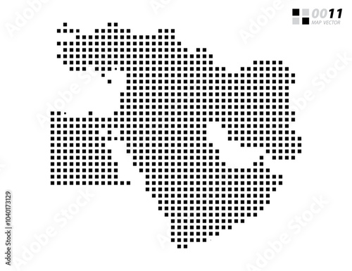 Vector abstract pixel black of Middle East map. Organized in layers for easy editing.