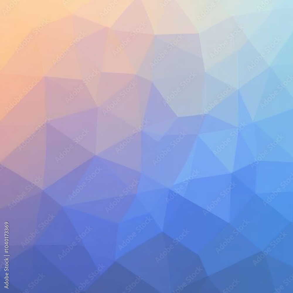 Fototapeta premium This gradient backdrop features polygonal shapes with soft edges, creating a tranquil atmosphere of blended colors. Generative AI