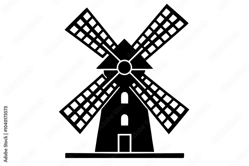 Windmill icon, Windmill turbine silhouette vector, turbine icon
Windmill icon, Windmill turbine silhouette vector, turbine icon