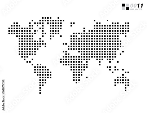 Vector abstract pixel black of World map. Organized in layers for easy editing.