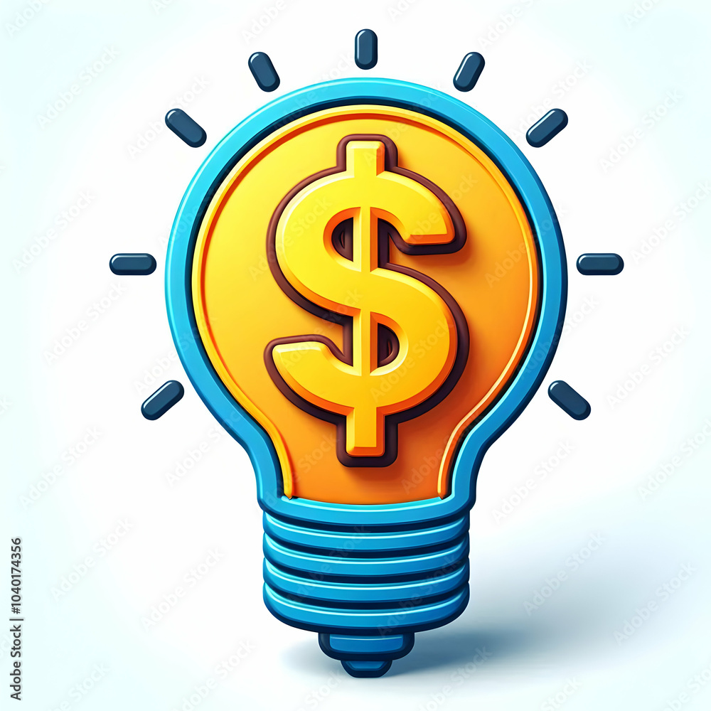 3D Vector Icon Lightbulb Dollar Sign Profitable Ideas Minimalistic Illustration Bright Colors White Background Infographic Innovation Financial Success 3D Vector Icon Lightbulb Dollar Sign Profitable Ideas Minimalistic Illustration Bright Colors White Background Infographic Innovation Financial Success