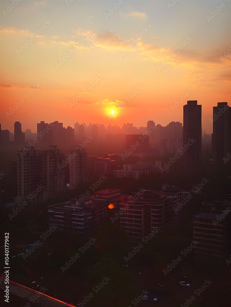 Fototapeta premium sunset over city