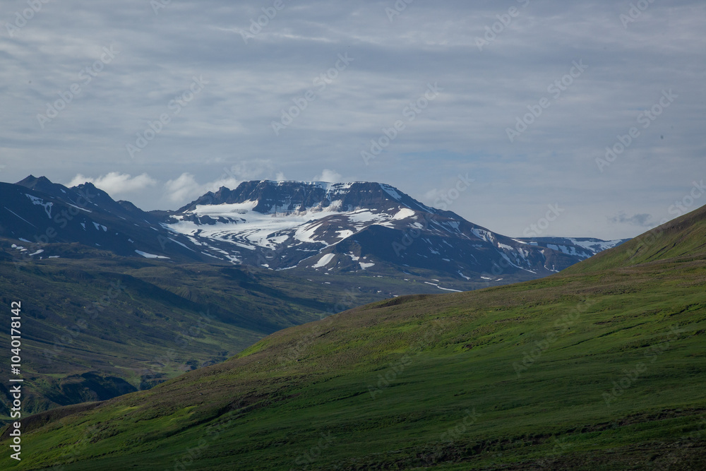 Snow on a mountain with clouds Snow on a mountain with clouds
