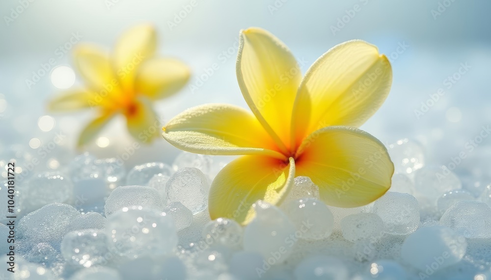 Naklejka premium Frozen in time A delicate dance of natures artistry