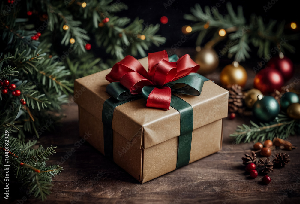 Beautiful Christmas gift boxes background