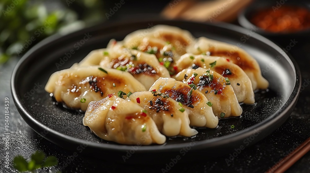 delicious dumpling with sauce delicious dumpling with sauce