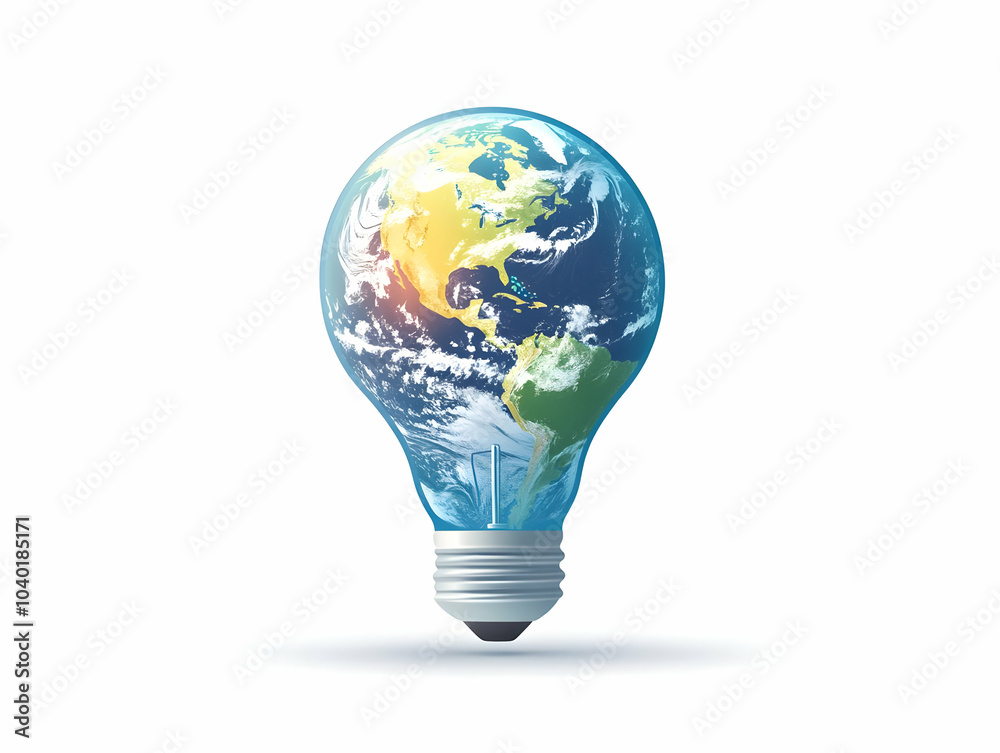 Flat Floating Light Bulb Earth Vector Illustration for ESG Innovation Business Ideas - Centered Design Showcasing Global Concepts in Simple Smart Business Tone on Clean White Background Flat Floating Light Bulb Earth Vector Illustration for ESG Innovation Business Ideas - Centered Design Showcasing Global Concepts in Simple Smart Business Tone on Clean White Background
