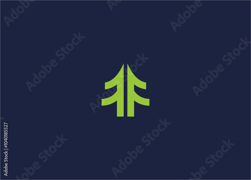 letter ff with pine tree logo icon design Vector design template inspiration