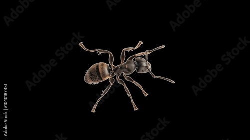 Ant Paperfold Stop Motion Animation | Isolated on Transparent Background