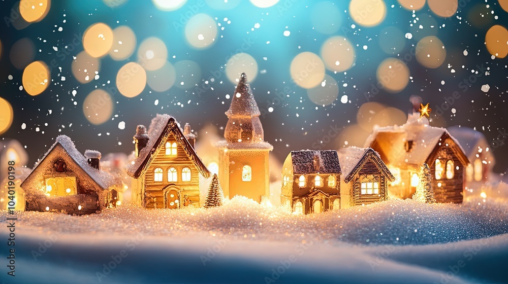 Fototapeta premium Christmas decorations with beautiful bokeh background