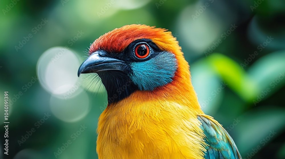 Vibrant Tropical Bird Close-Up: A Colorful Paradise Vibrant Tropical Bird Close-Up: A Colorful Paradise