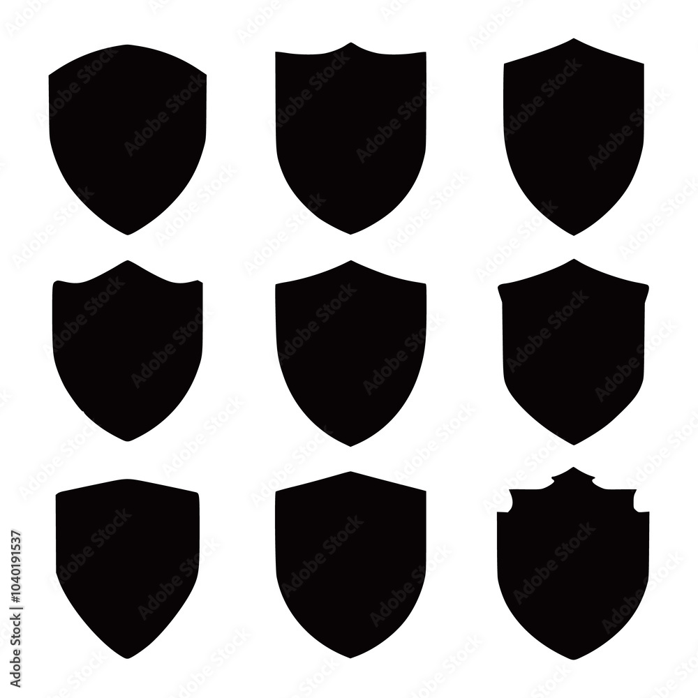 Silhouette security protect shield set drawing vector art stock image photo generated Ai Silhouette security protect shield set drawing vector art stock image photo generated Ai