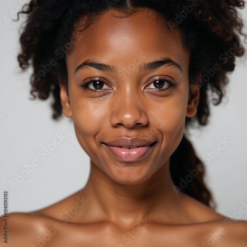 A stunning portrait featuring a beautiful teenage African American girl