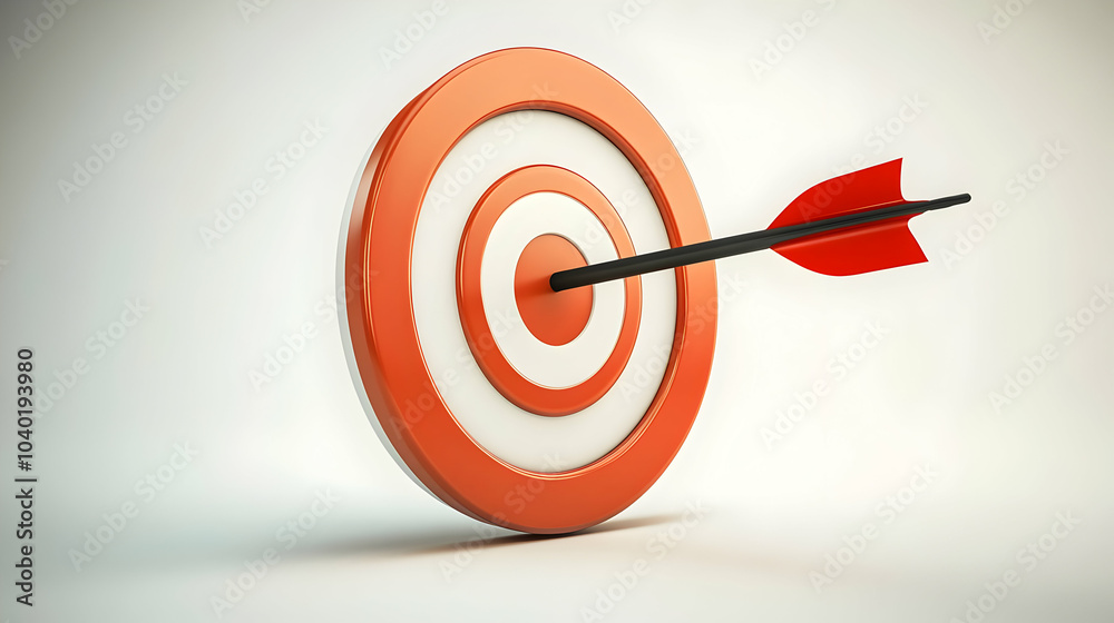 3D Vector Icon Target Arrow Center Success Marketing Goals Bold Colors Sharp Lines Infographic Business Objectives Achievement Illustration White Background 3D Vector Icon Target Arrow Center Success Marketing Goals Bold Colors Sharp Lines Infographic Business Objectives Achievement Illustration White Background
