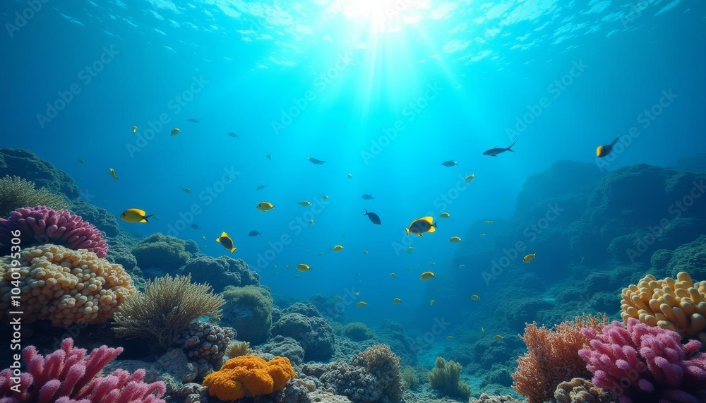 Naklejka premium Exploring the depths of the oceans vibrant life