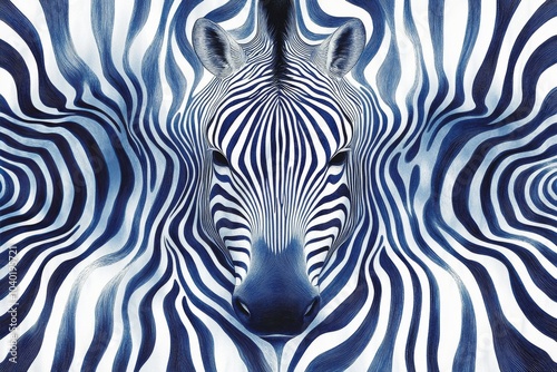 Zebra blending into striped background showcasing unique patterns in natural ...
