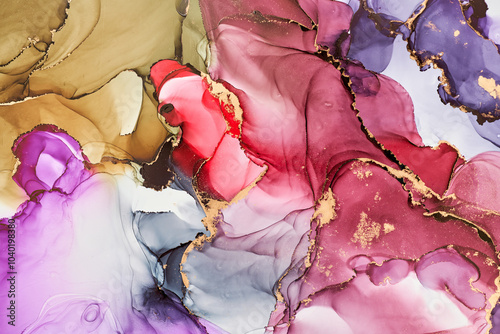 Wallpaper Mural Currents of translucent hues, snaking metallic swirls, and foamy sprays of color shape the landscape of these free-flowing textures. Natural luxury abstract fluid art painting in liquid ink technique Torontodigital.ca