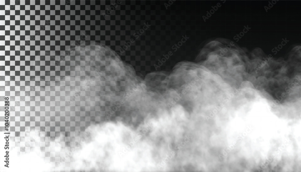 PSD Fog or smoke isolated transparent background. White cloudiness, mist, smog, dust, vapor PNG 37