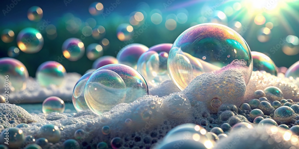 Realistic Bath Foam with Bubbles for Shampoo and Soap Lather Illustration Realistic Bath Foam with Bubbles for Shampoo and Soap Lather Illustration