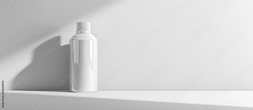 Cosmetic packaging mockup of a white plastic bottle on a white background with a clipping path for added copy space image Cosmetic packaging mockup of a white plastic bottle on a white background with a clipping path for added copy space image