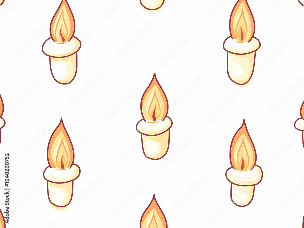 Flat Candle Flame Outline Tiles - Seamless Pattern of Simple White Candle Flame Outlines, Zooming Camera Suggests Inner Light, Symbolizing Hope and Clarity for Janeiro Branco - Vector Illustration Flat Candle Flame Outline Tiles - Seamless Pattern of Simple White Candle Flame Outlines, Zooming Camera Suggests Inner Light, Symbolizing Hope and Clarity for Janeiro Branco - Vector Illustration