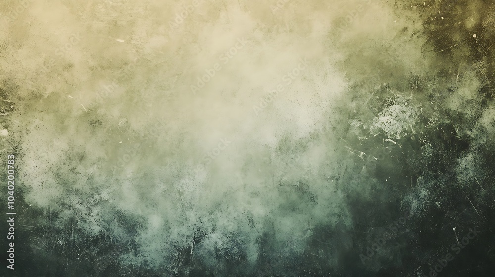Obraz premium Muted olive green gradient background with grainy noise effect for poster design