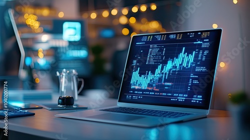 Wallpaper Mural Futuristic Office with Holographic Technology Display Torontodigital.ca