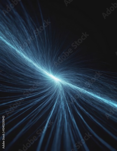 Blue light streak, fiber optic, speed line, futuristic background for 5g or 6g technology wireless data transmission, high-speed internet in abstract 