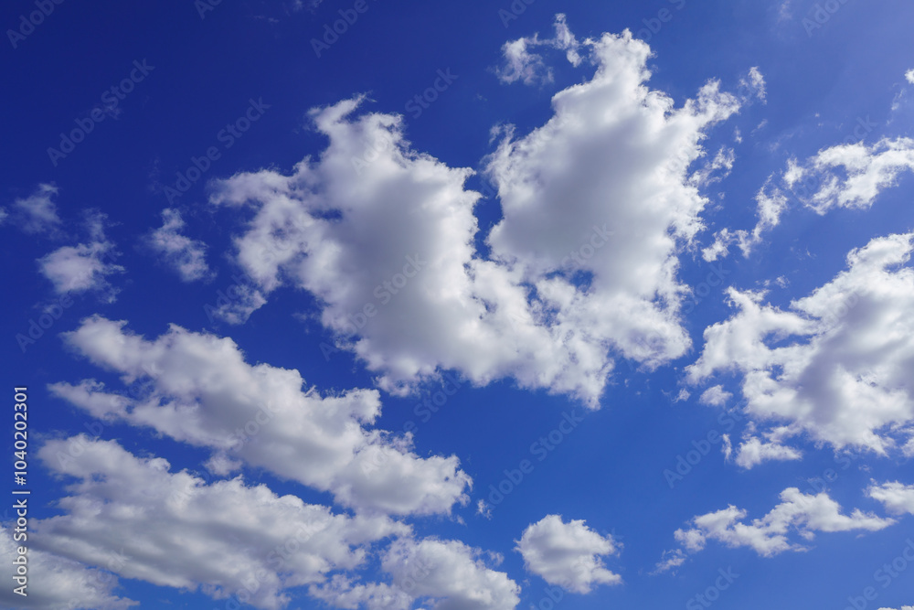 Fototapeta premium Sunny weather blue sky white cloud background