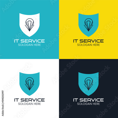 IT service vector logo design