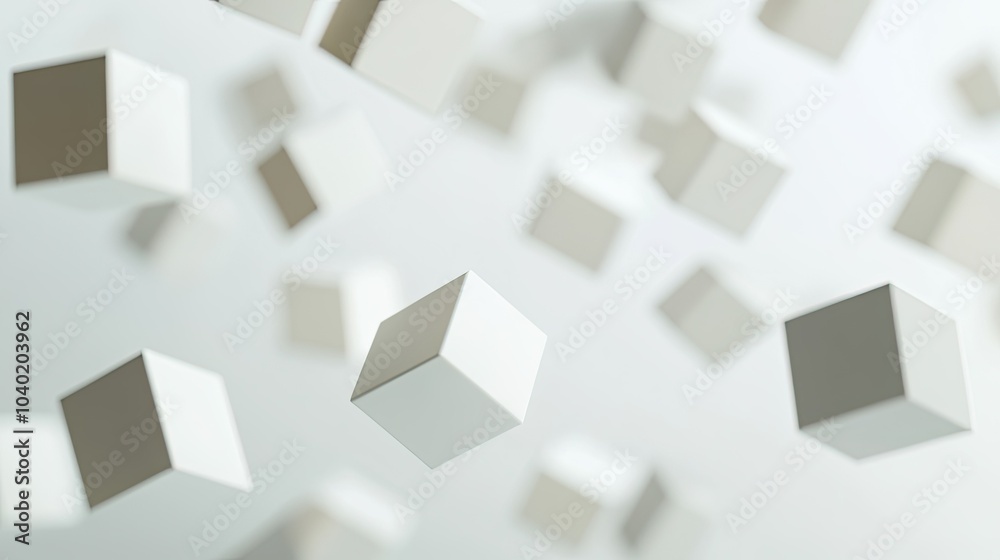 Abstract 3D shapes floating in a clean white space, perfect for copy or branding Abstract 3D shapes floating in a clean white space, perfect for copy or branding