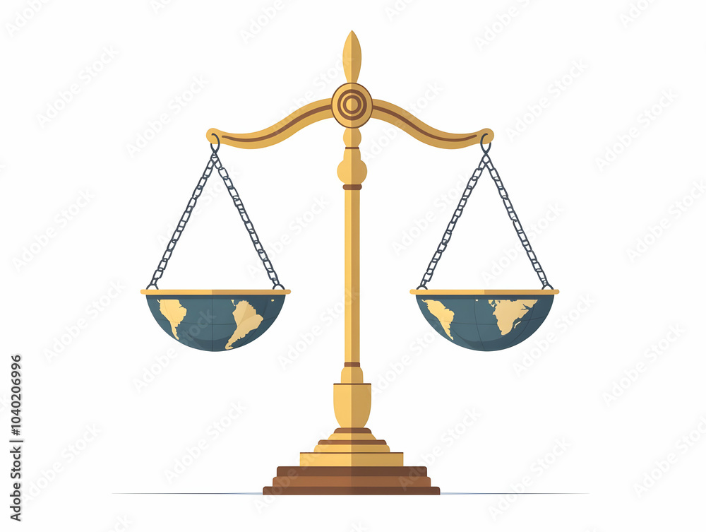 Flat Globe Scales Floating White Background Global Financial Responsibility Vector Illustration Glowing Globe Balanced Scales International Business Infographics Corporate Presentations Flat Globe Scales Floating White Background Global Financial Responsibility Vector Illustration Glowing Globe Balanced Scales International Business Infographics Corporate Presentations